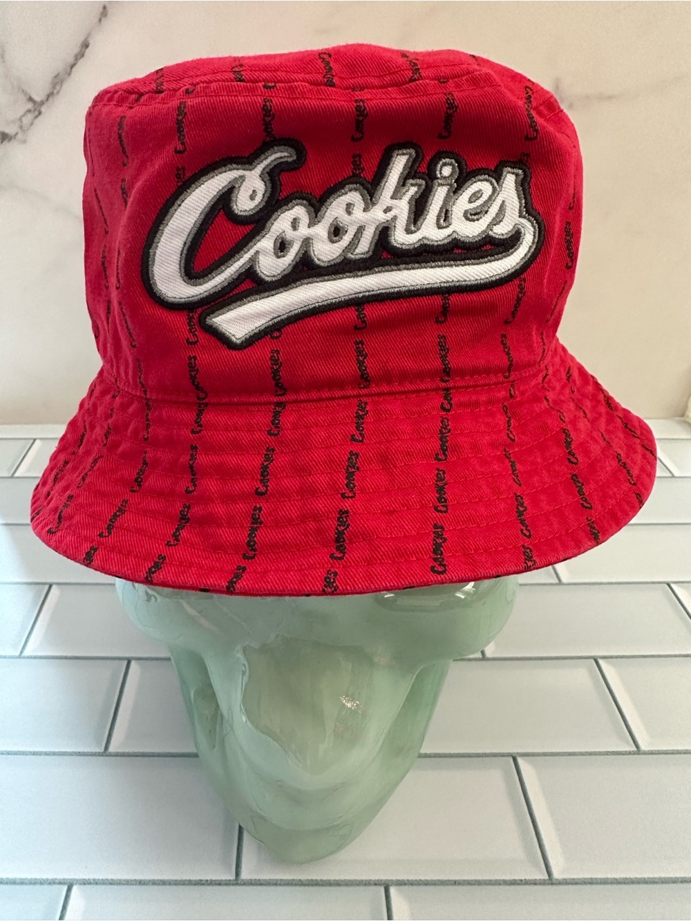 Cookies Logo Red White & Black Bucket Hat Size S/M